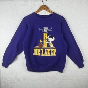 Vintage Artex Snoopy Joe Laker Sweatshirt Mens Large Purple Basketball USA 70s
